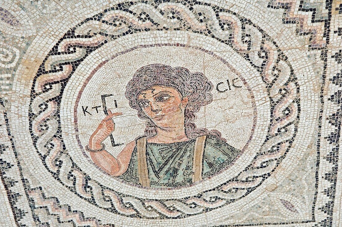 Kourion Mosaik, Nahaufnahme
