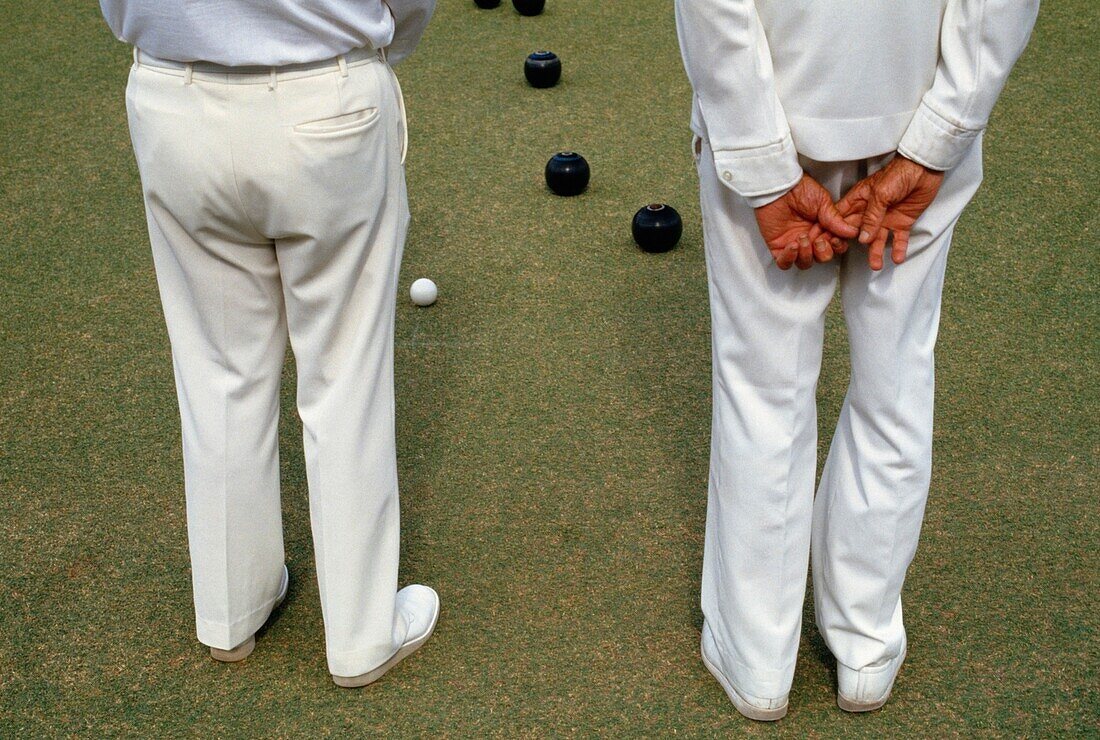 Legs Of Crown Green Bowls Players, Close Up