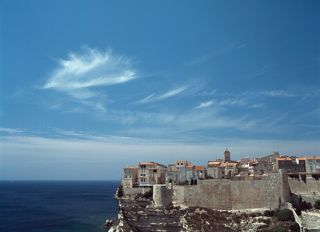 The Town Of Bonifacio Perched On The Cliffs