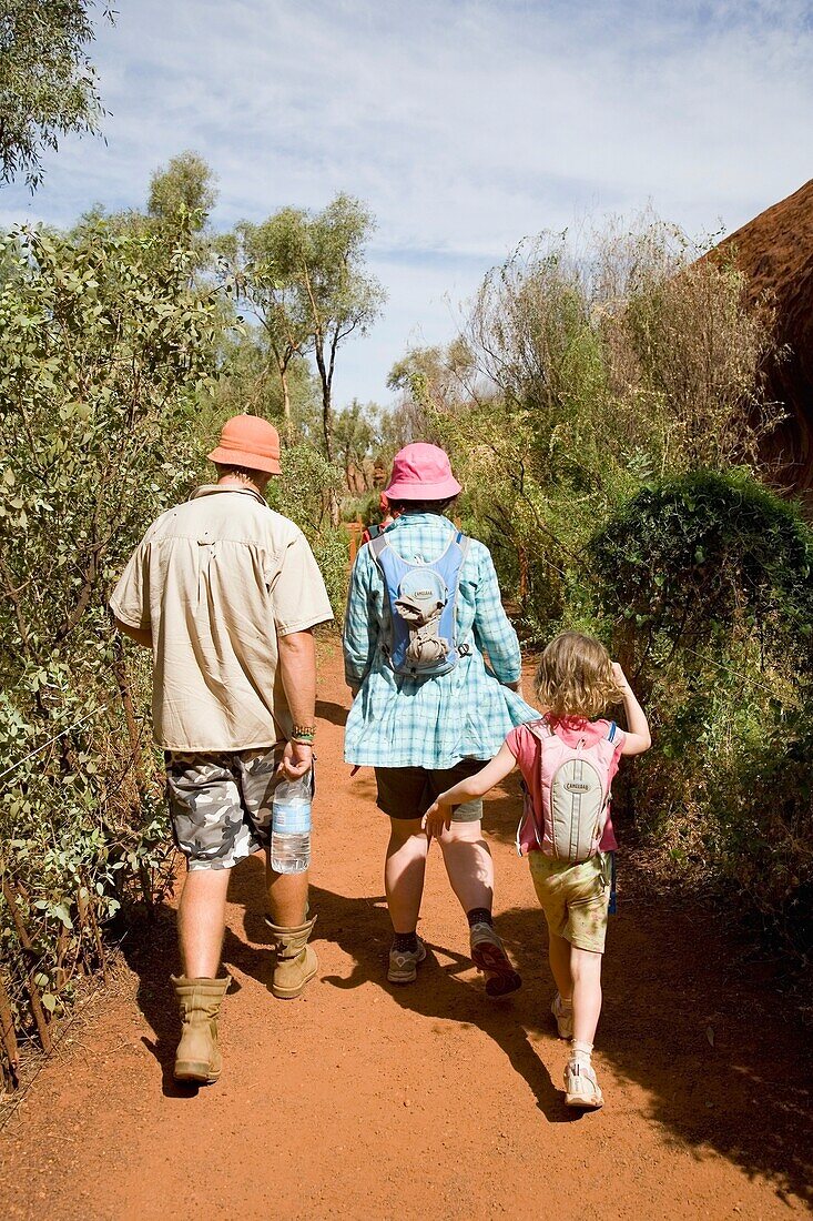 Family Walking In Kata Tjuta Park