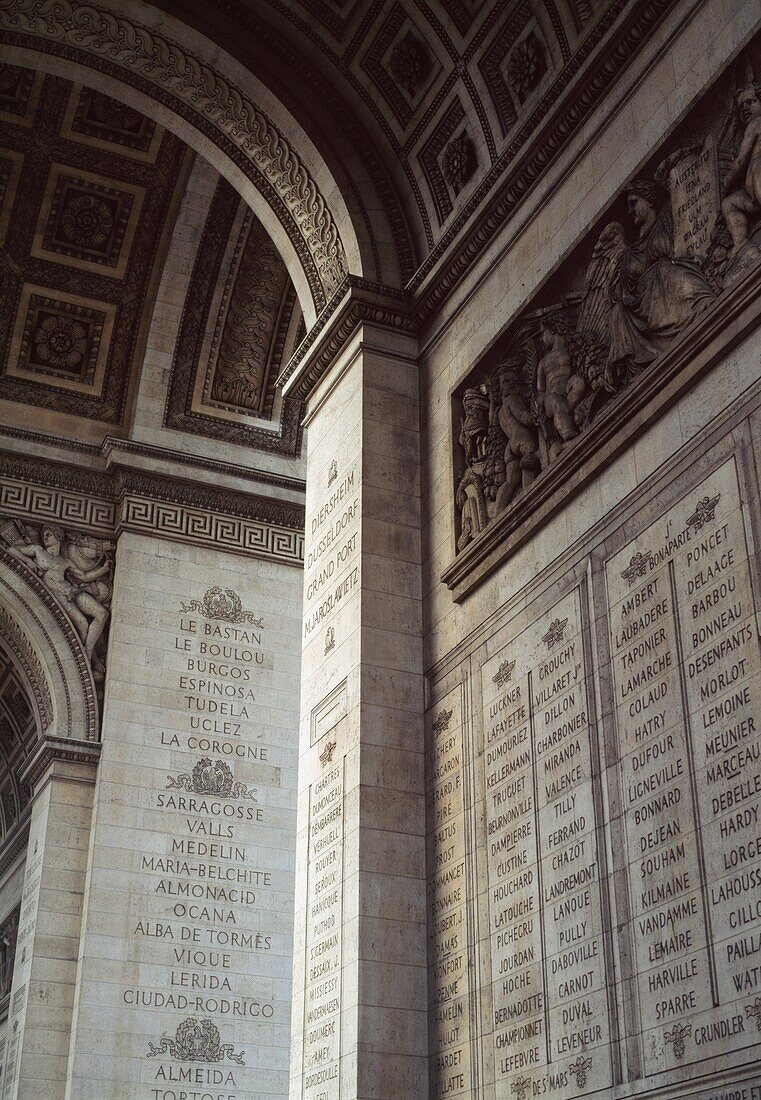 Inside The Arch Of The Arc De Triomphe.