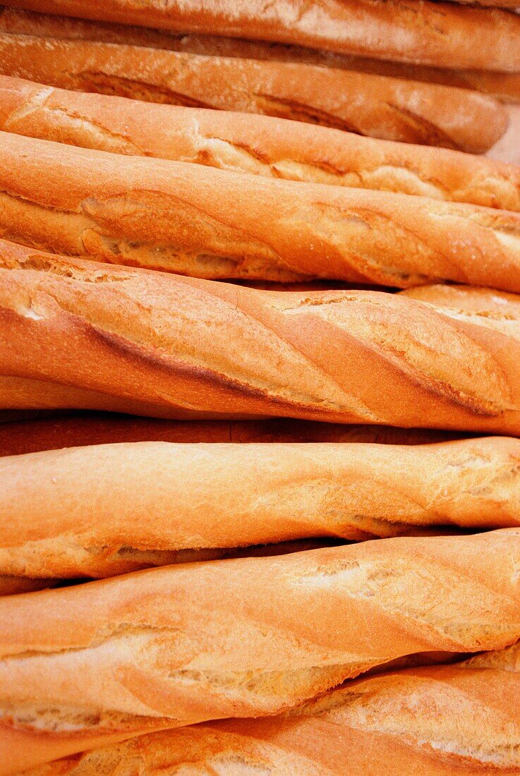 Baguettes in einer Patisserie in Paris, Nahaufnahme