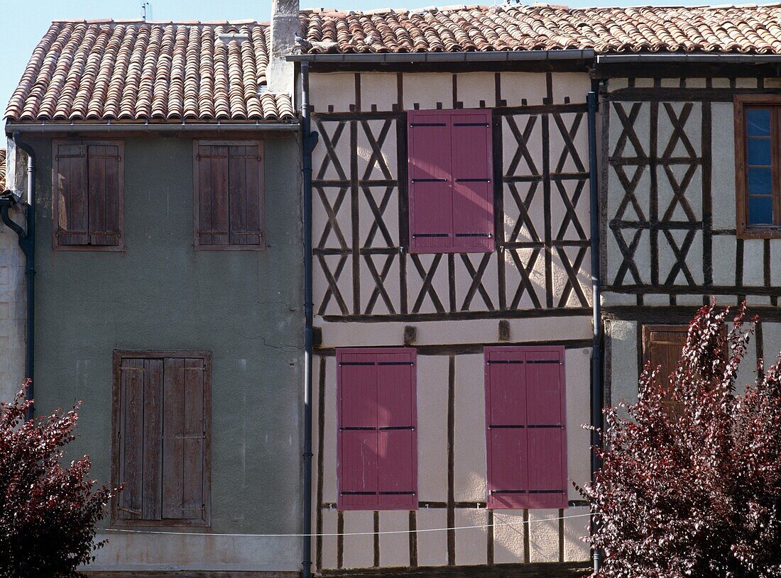 Half Timbered Houses In Mirepoix