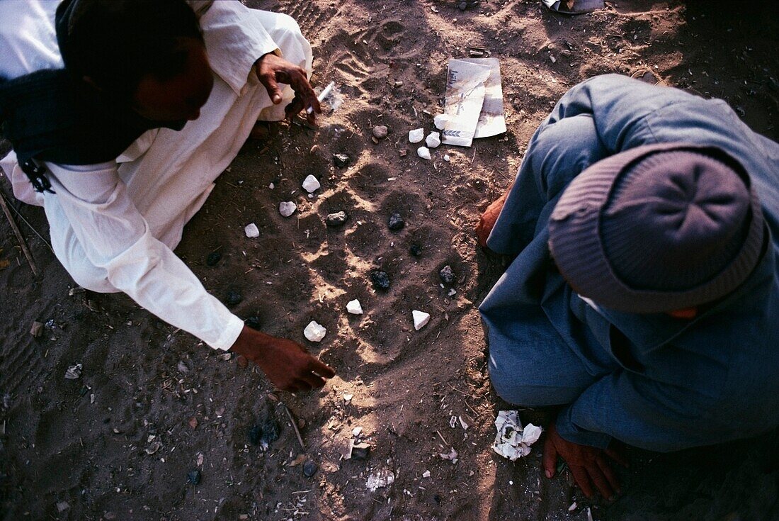 Men Playing Egyptian Draught Game Seega