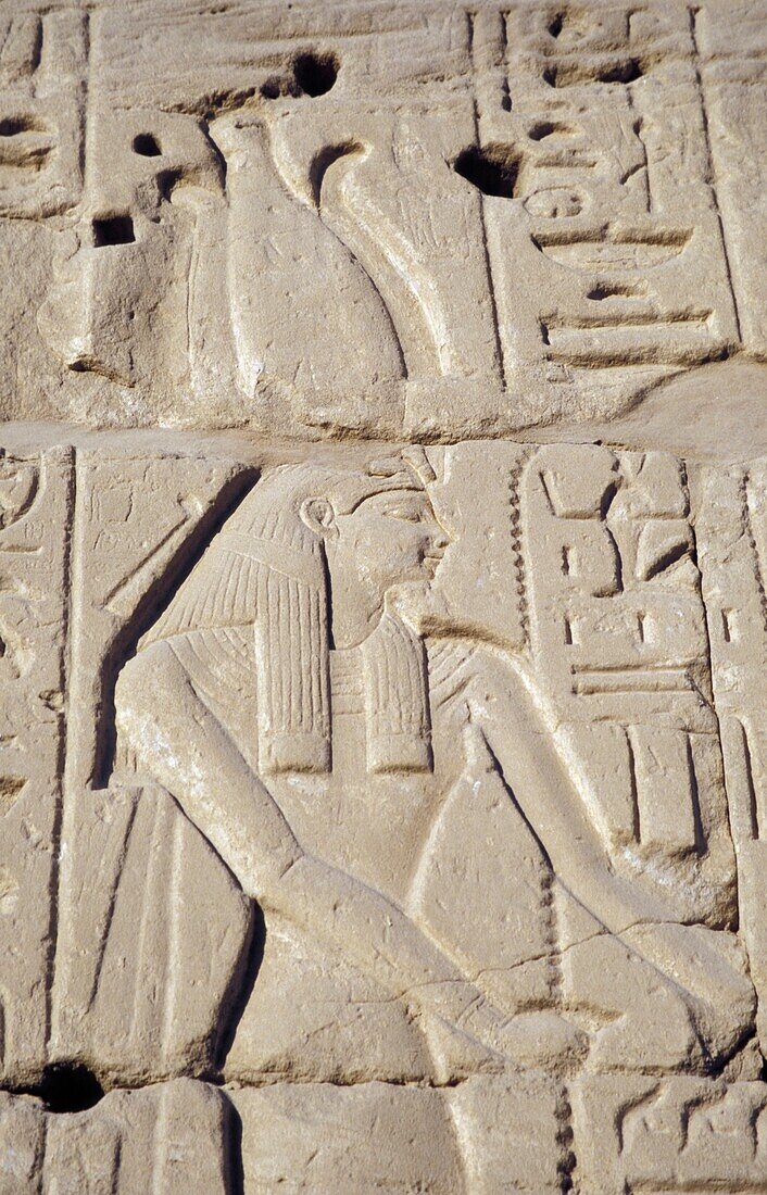 Schnitzereien im Karnak-Tempel, Nahaufnahme
