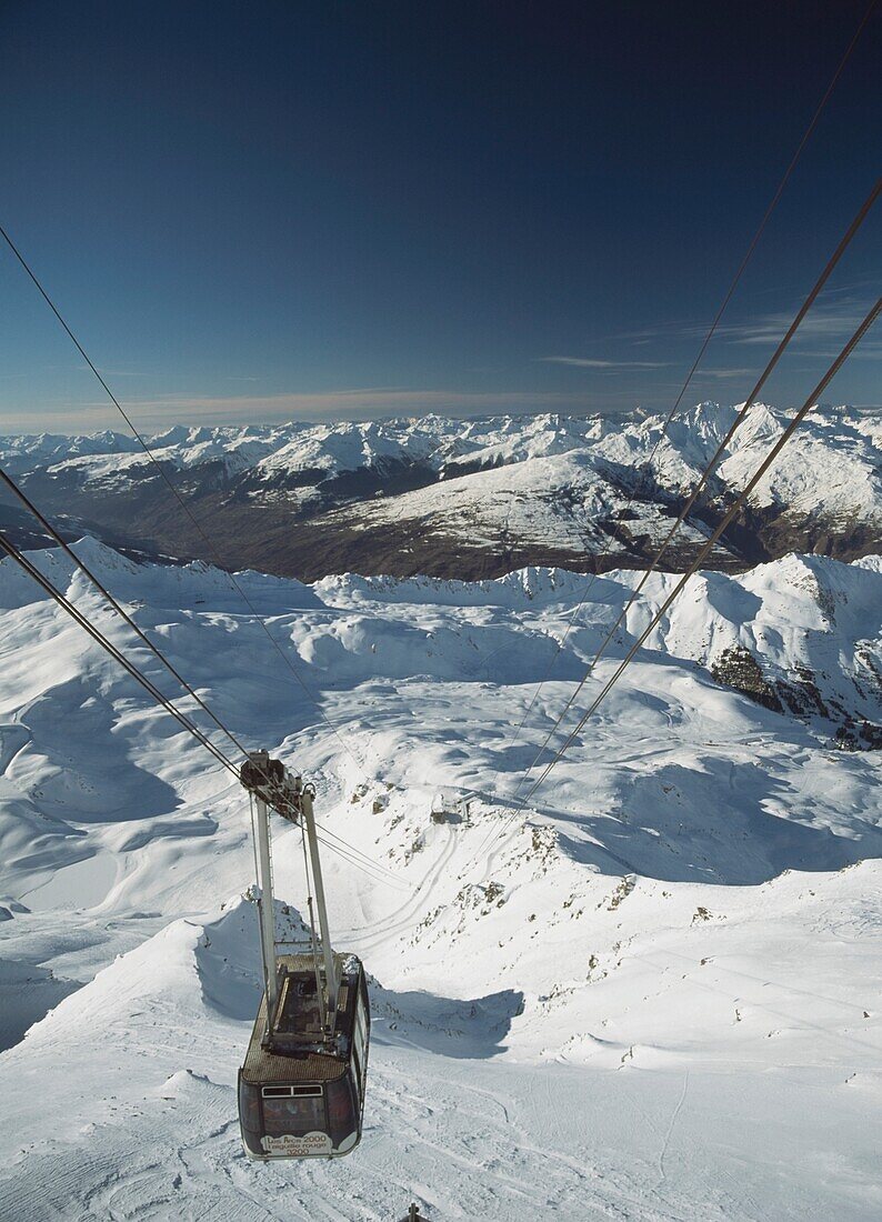 Cable Car In Mountains