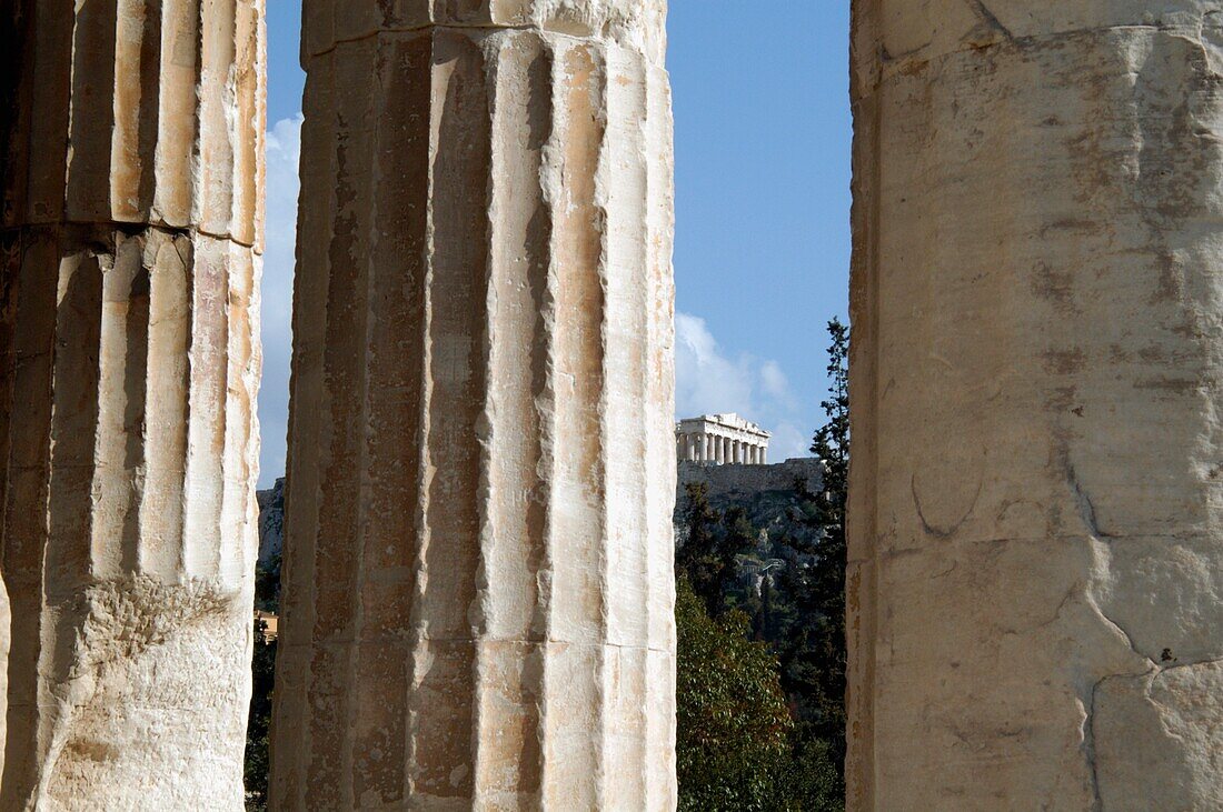 Acropolis Hill Seen From Temple Of Hephaestus