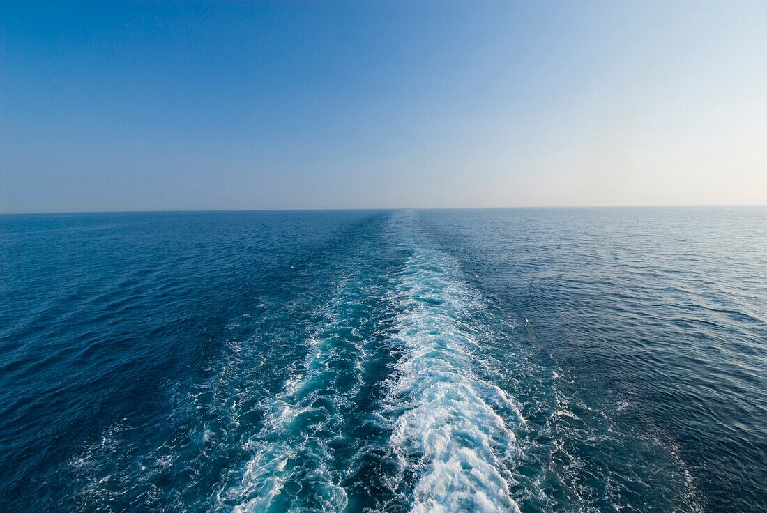 Looking Back From Cross Channel Ferry In Calm Conditions