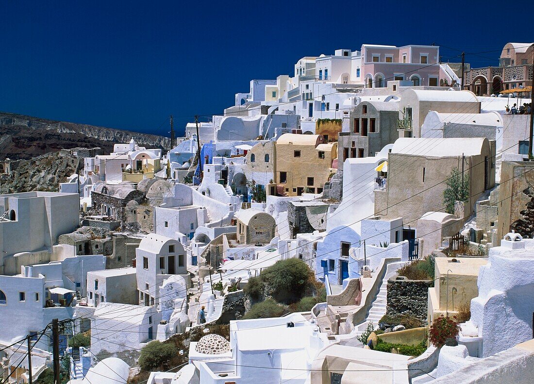 Cityscape On Hillside, Elevated View