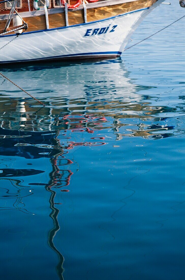 Gulet Boat In Harbour, Close Up