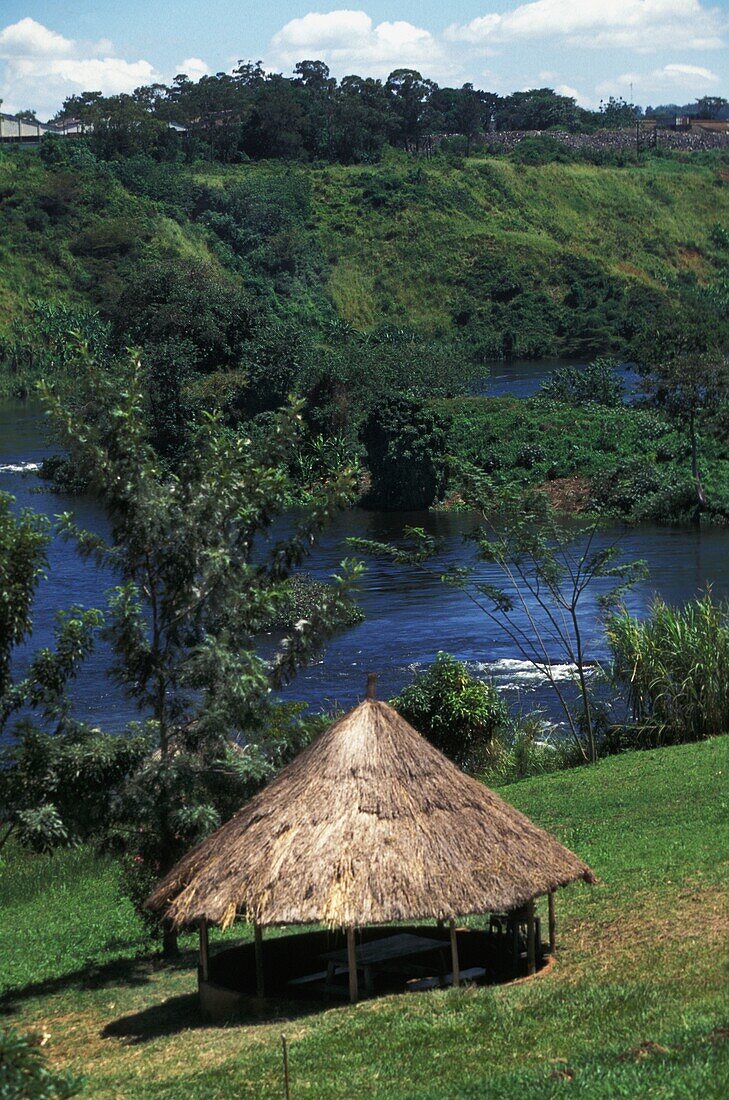Grass Hut Along The Edge Of The Nile River
