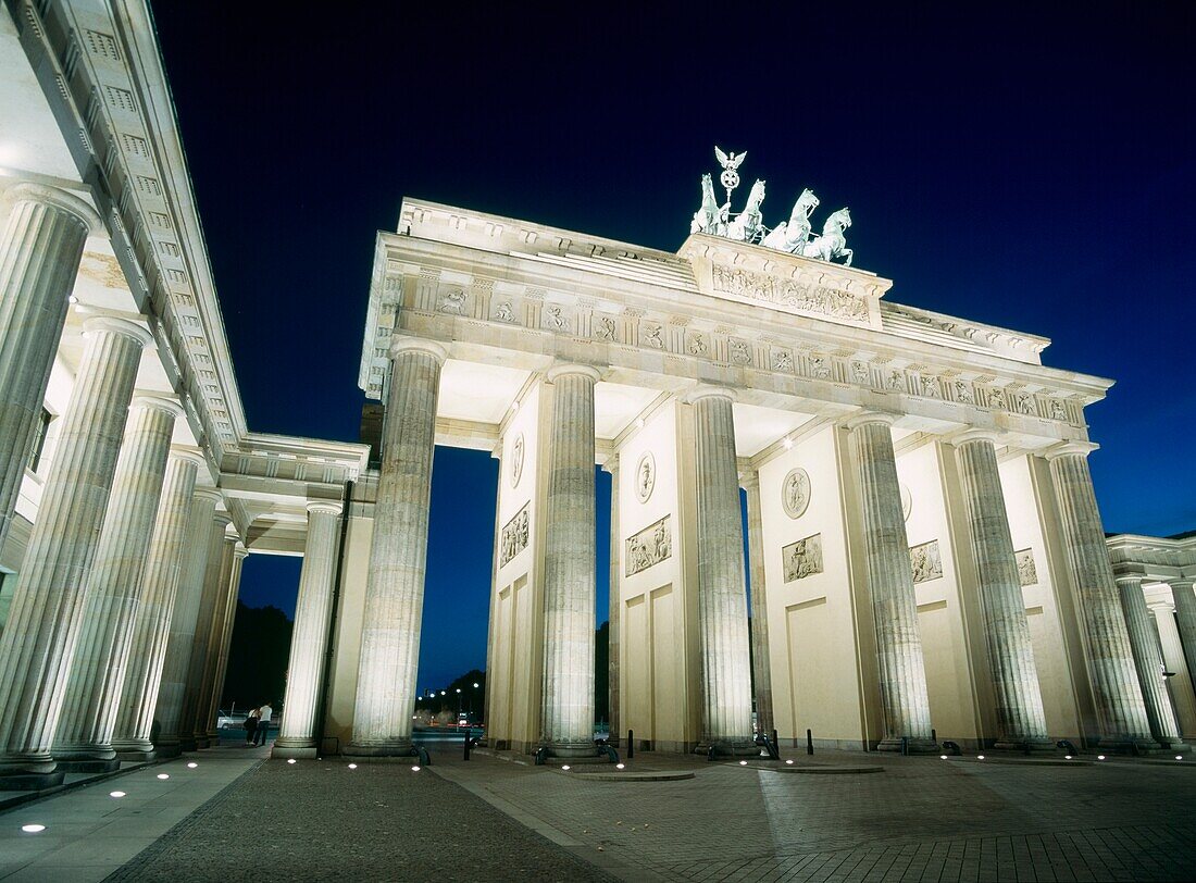Brandenburg Gate Illuminated At Night