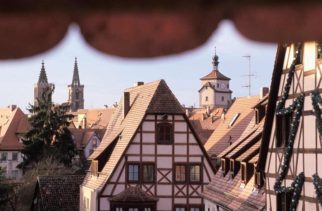View From City Wall To Half Timbered Buildings