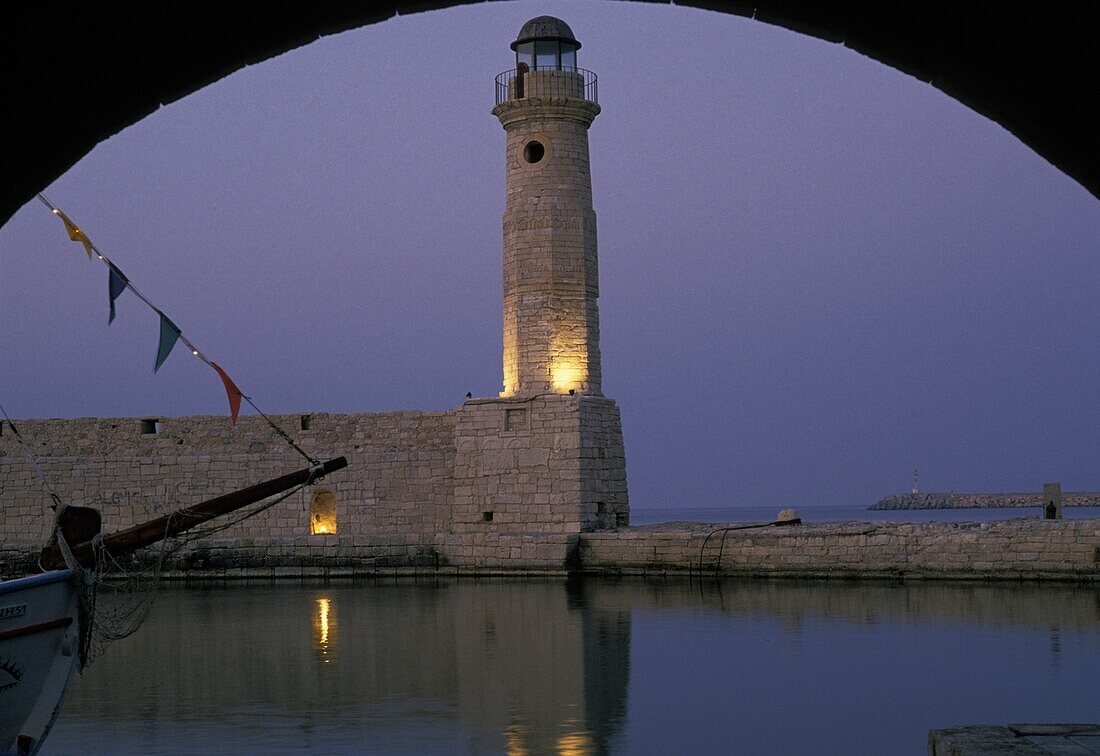 Lighthouse At Rethymnon As Seen Through Arch