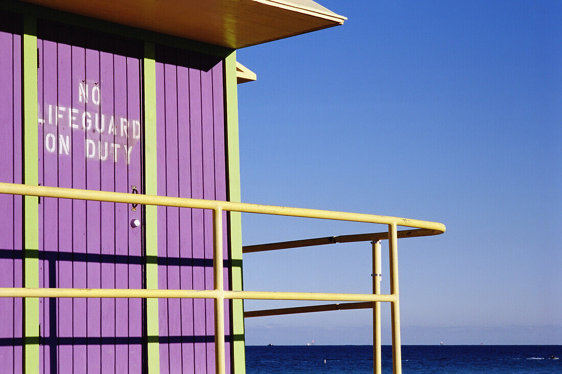 Lifeguard Hut With No Lifeguard On Duty Sign