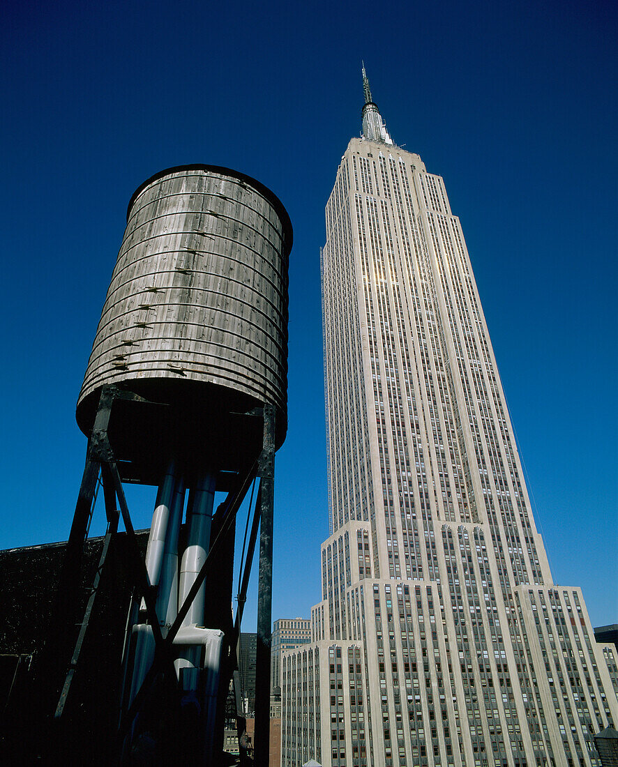 Empire State Building And Water Tower