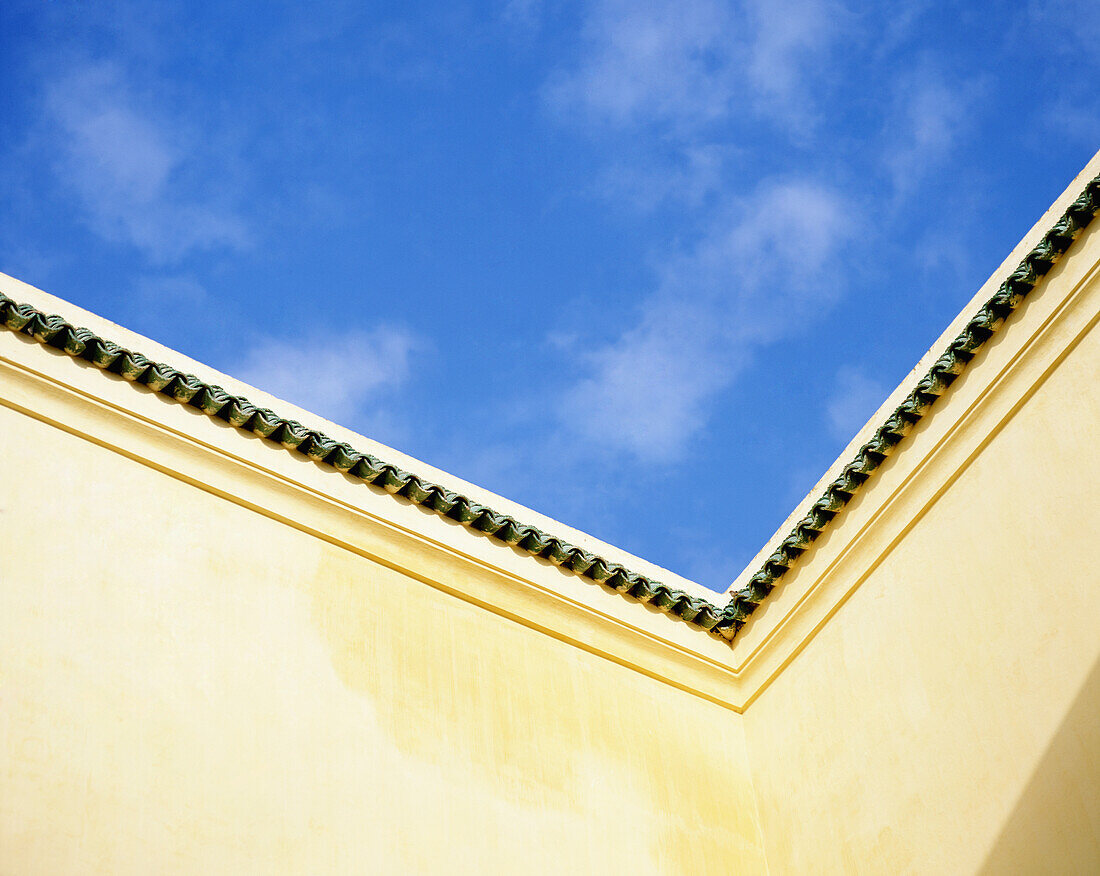 Detail der Innenhofmauer des Mausoleums von Sultan Moulay Ismail, in der Kaiserstadt