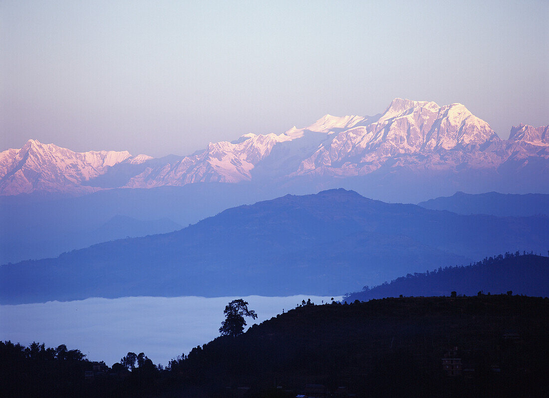 Blick auf das Himalaya-Gebirge in der Region Gorkha