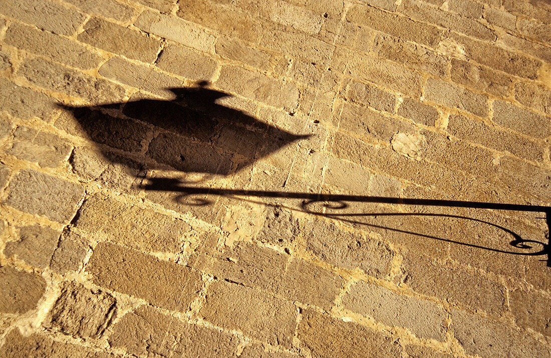 Lamp Shadow On Building, Close Up