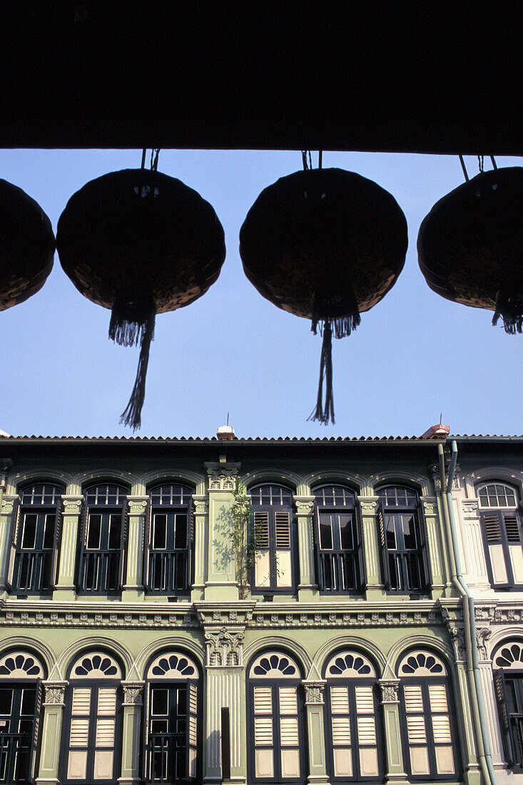 Houses In Chinatown With Lanterns