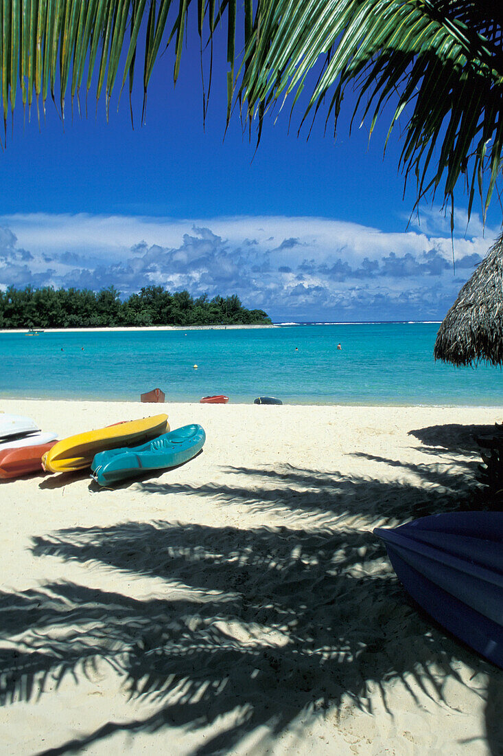 Colorful Sea Kayaks On Tropical Beach