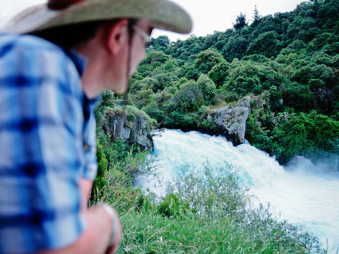 Man Overlooking Huka Falls