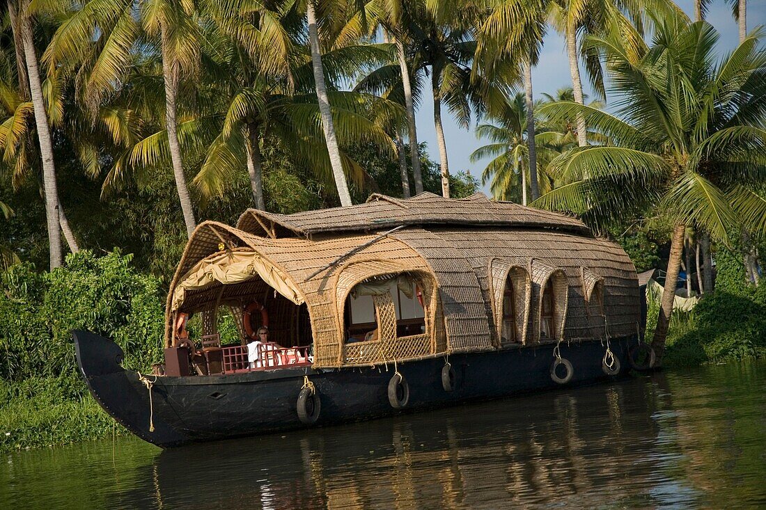 Covered Houseboat In Backwaters