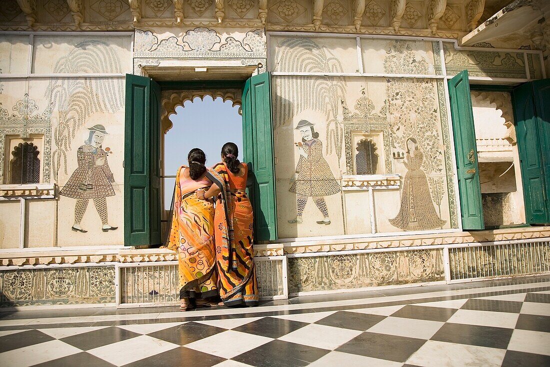 Women Looking At Lake Pichola From City Palace