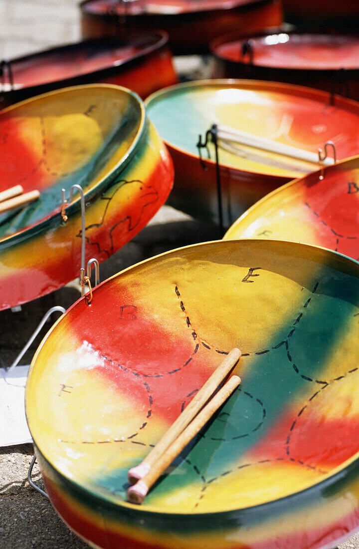 Miniature Steel Drums In Craft Market, Store Bay