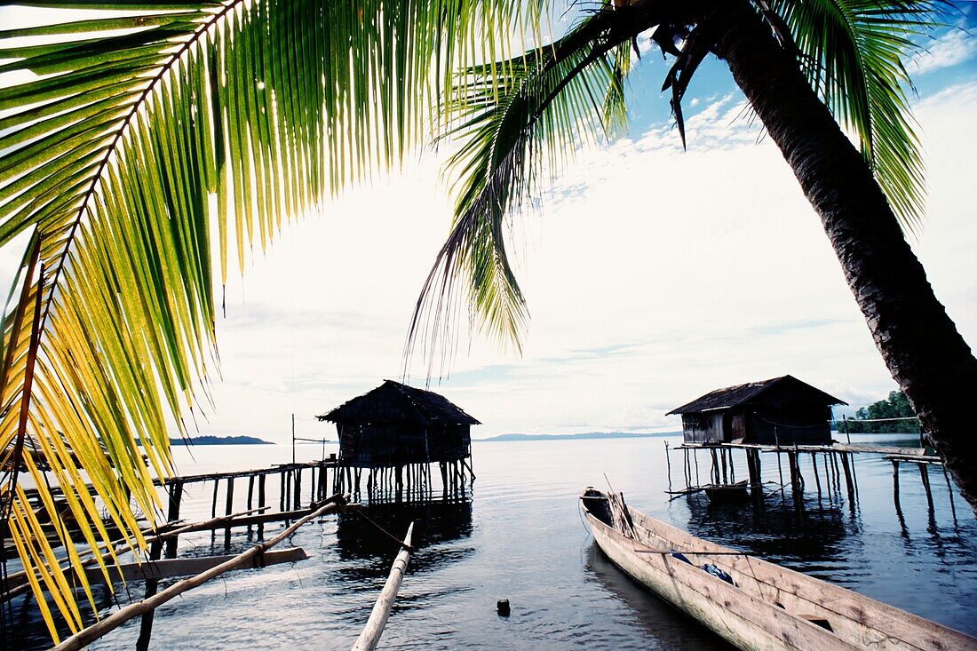 Stilt Huts And Canoe, Koboe