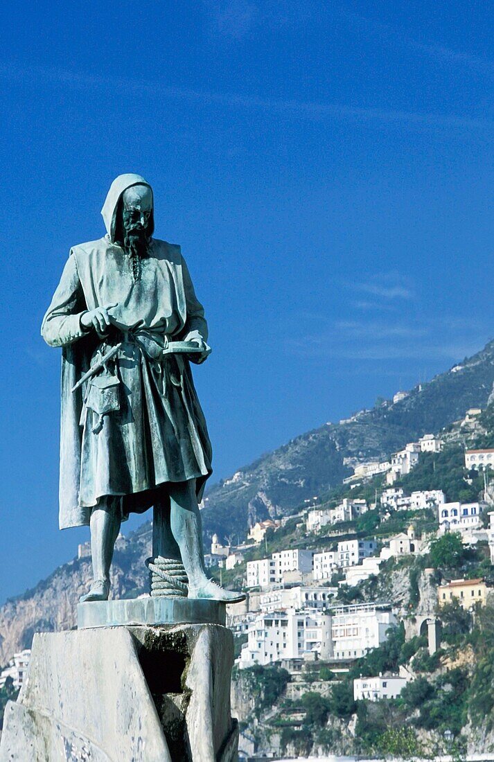 Statue And Amalfi Coastline