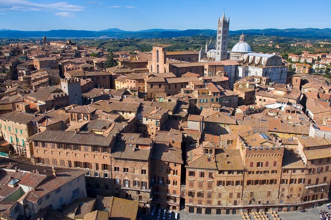 View Over Siena With Duomo In Background