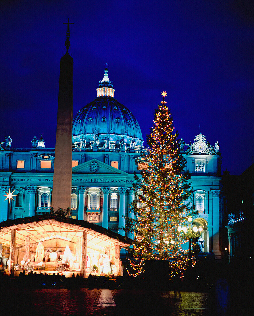 Christmas Tree And St Peter's Basilica