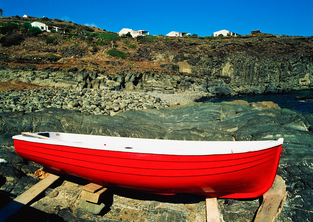 Red Boat On Beach