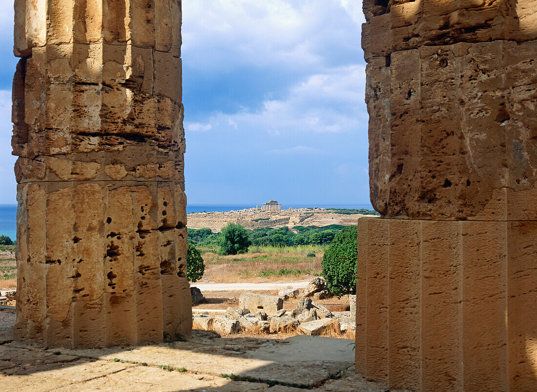 Säulen der Ruinen von Selinunte, Nahaufnahme