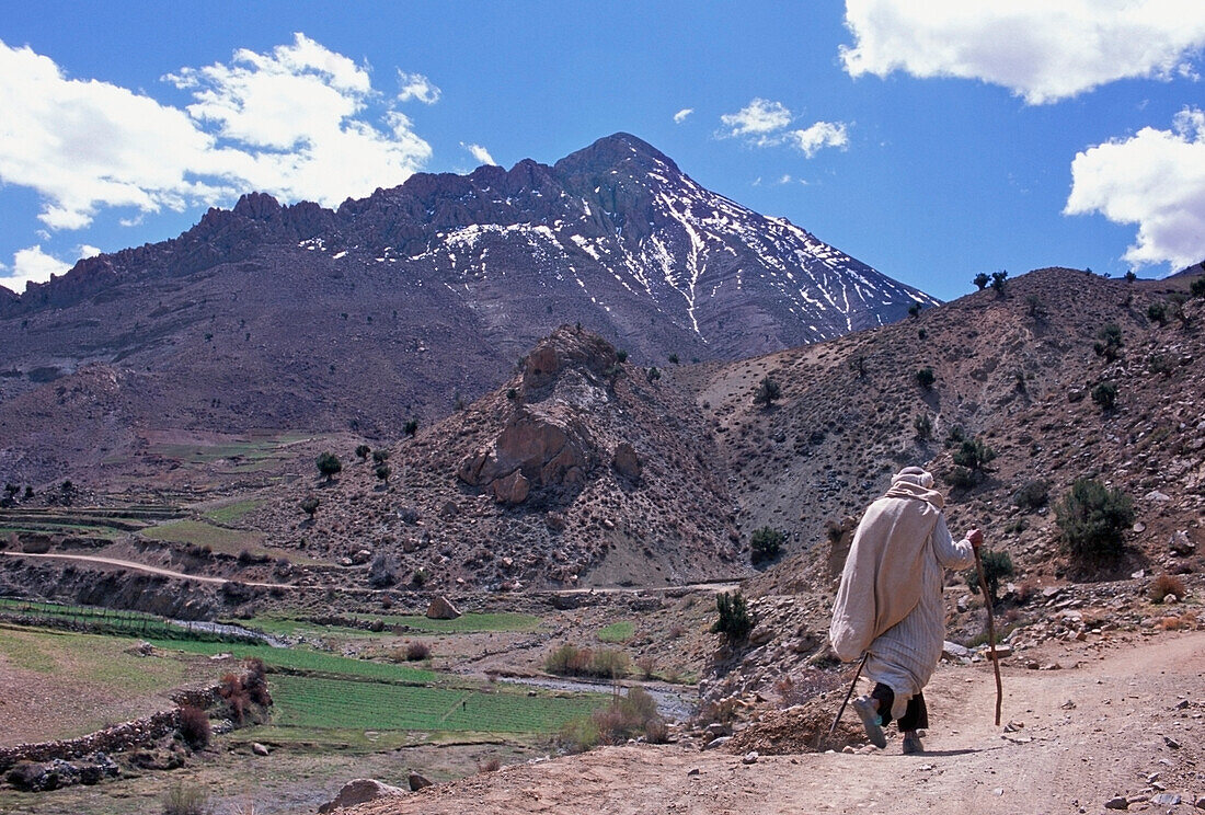 Man Walking Along Path