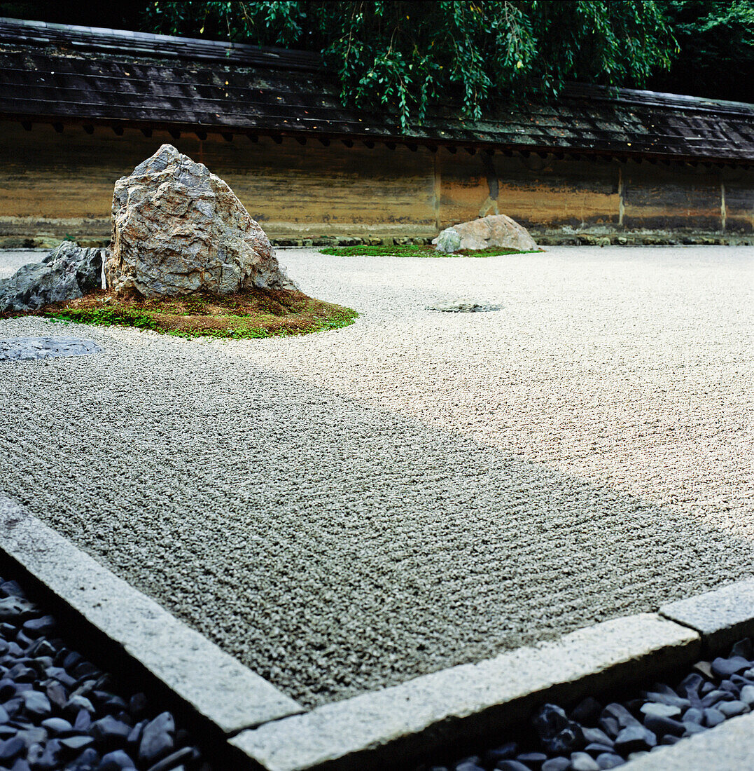 Ryoanji Zen-Garten, Nahaufnahme