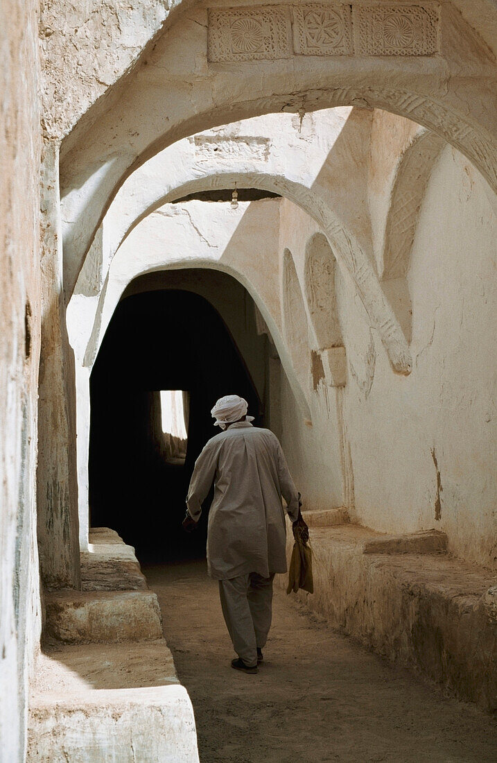 Man In Alleyway In Old Town Ghadames