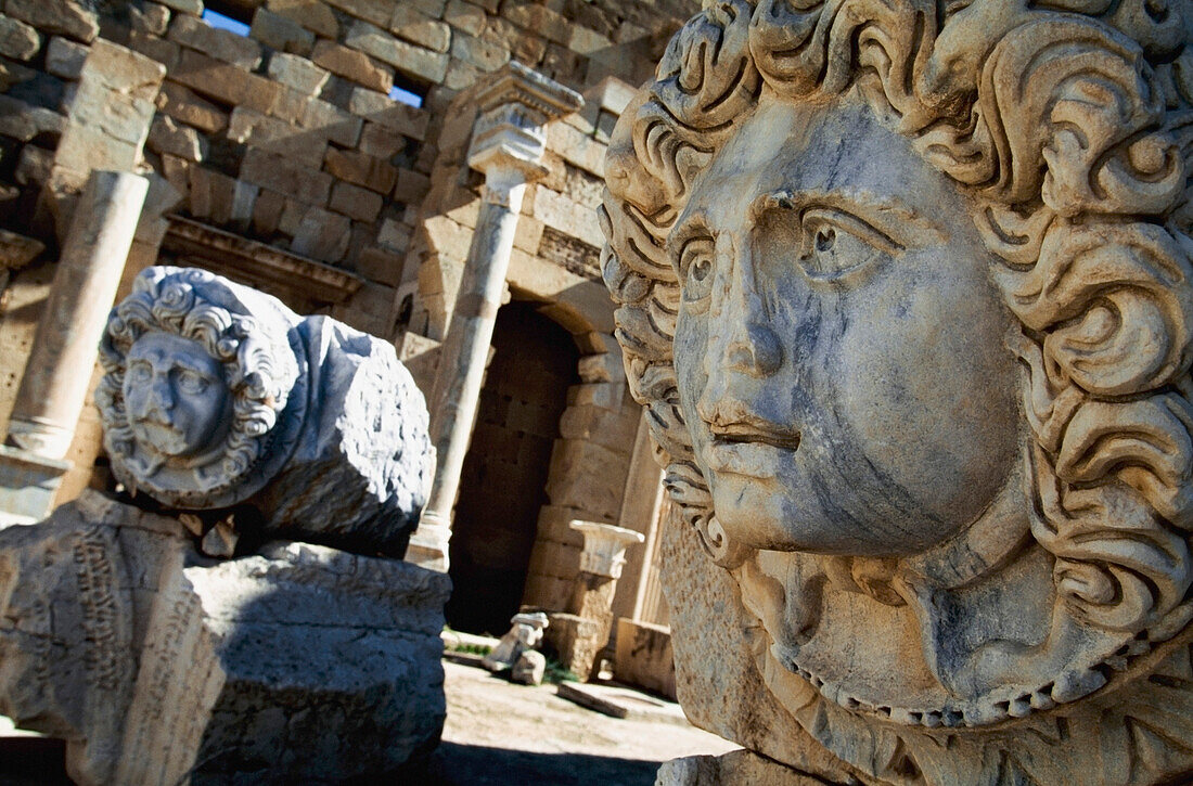 Medusa's Head At Leptis Magna