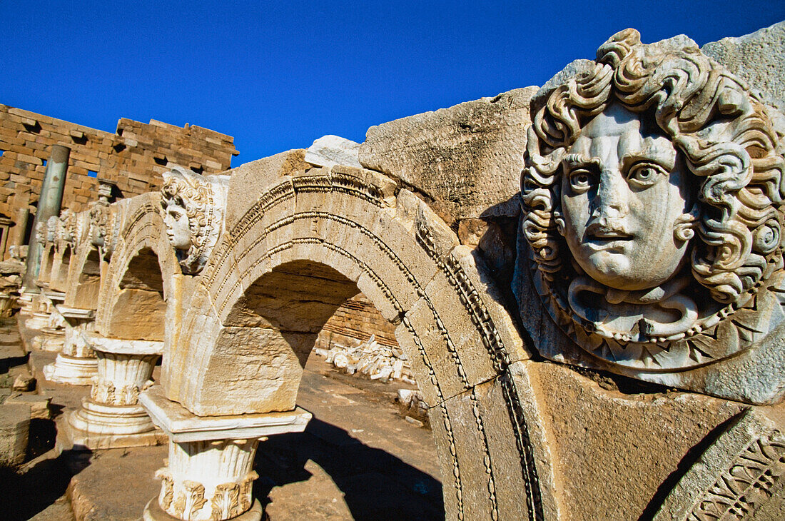 Medusa-Kopf am Forum, Leptis Magna