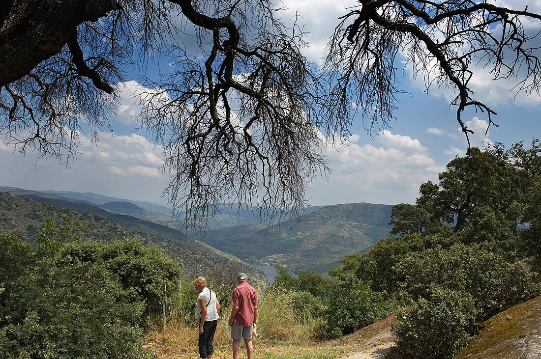 Älteres Ehepaar beim Wandern in den Bergen