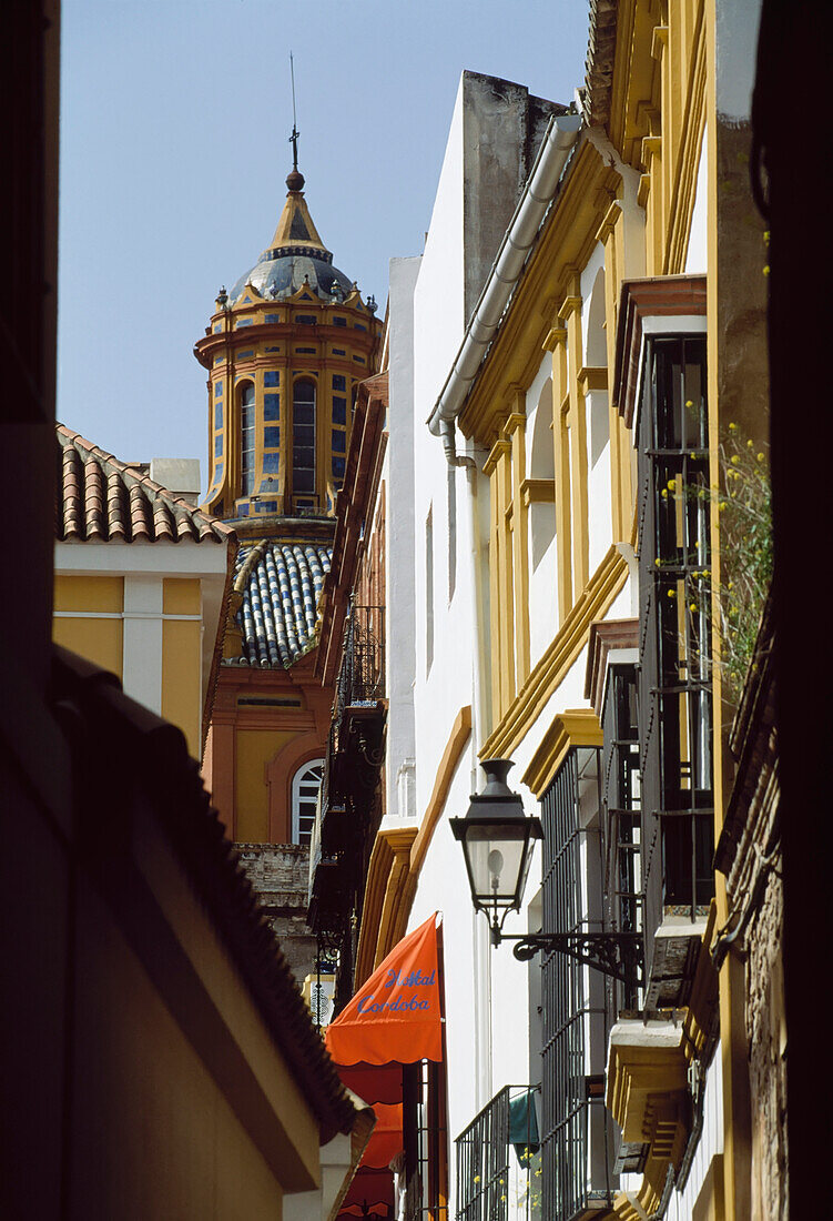 Street Scene Of Iglesia De Santa Cruz In Seville