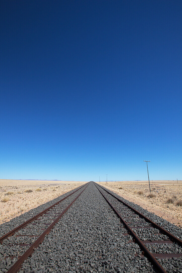 Twin railway tracks; Garub namibia