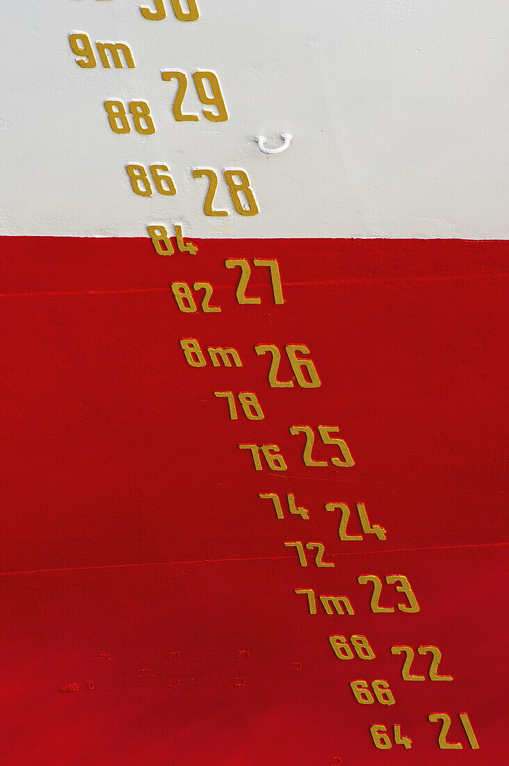 Numbers In Ascending Sequence On A Red And White Wall; Hamburg, Germany