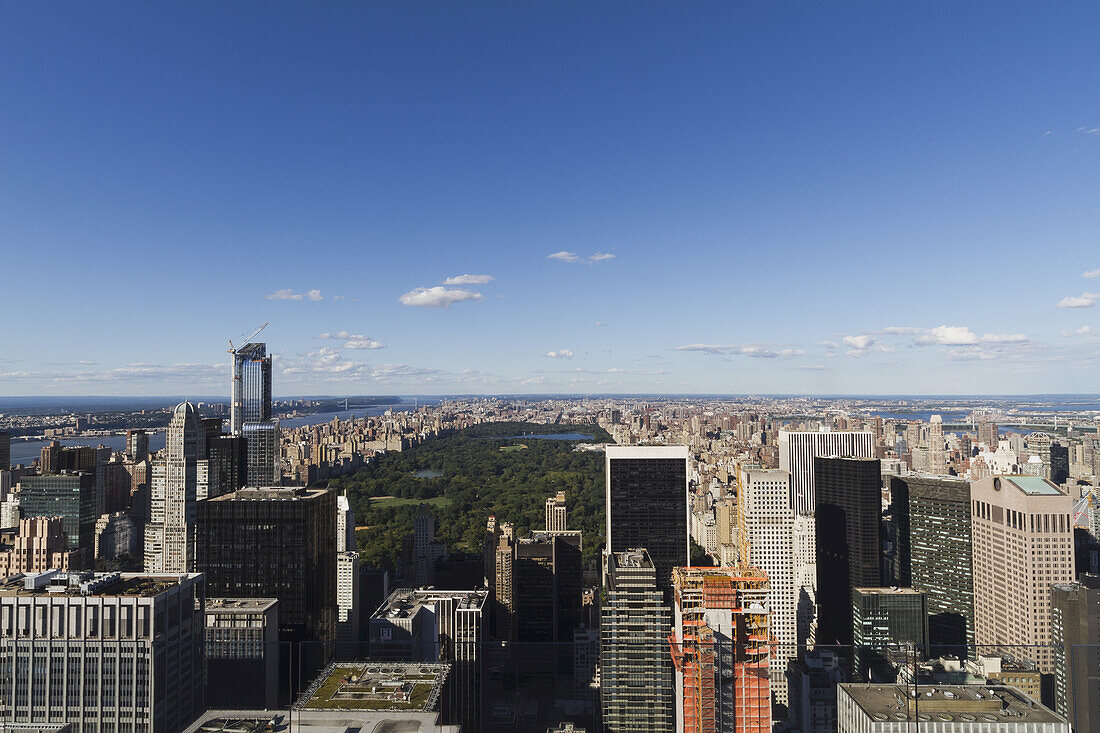 Central Park, vom Rockefeller Center aus gesehen, New York City, New York, Vereinigte Staaten