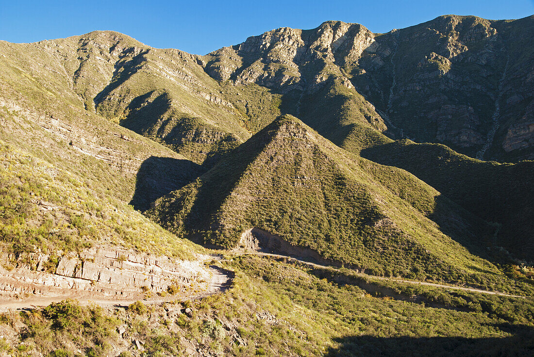 Steep Dirt Road In The Andes; Mendoza, Argentina