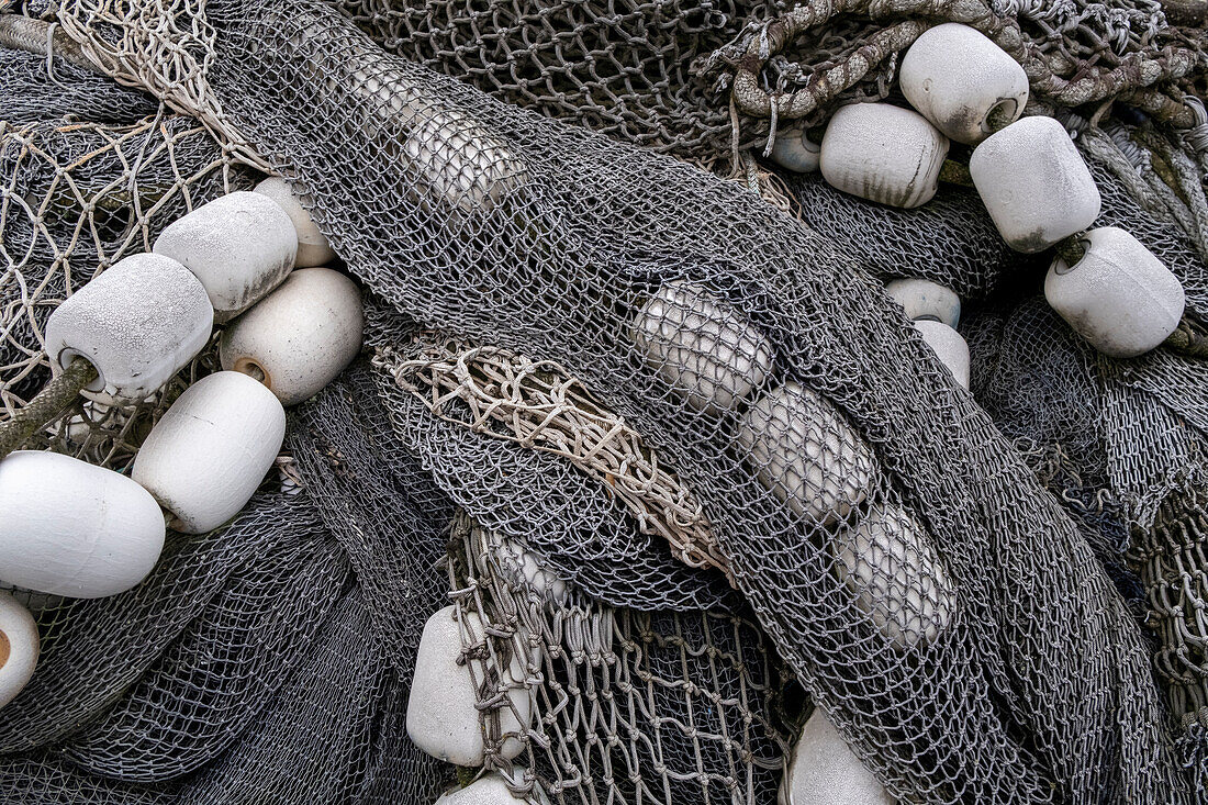 A pile of commercial fishing nets