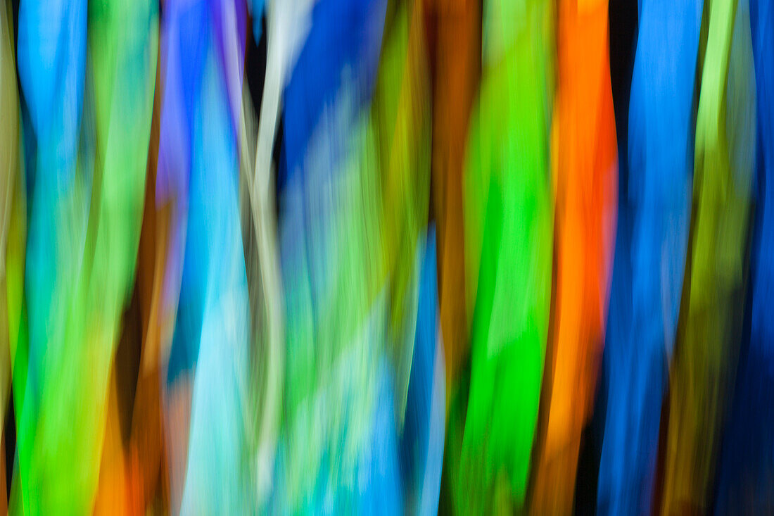 A motion-blur of a stain glass window.