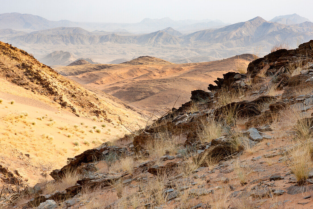 Africa, Namibia, Northwestern Namibia, Hartmann's Valley. View of Hartmann's Valley from the mountains above.