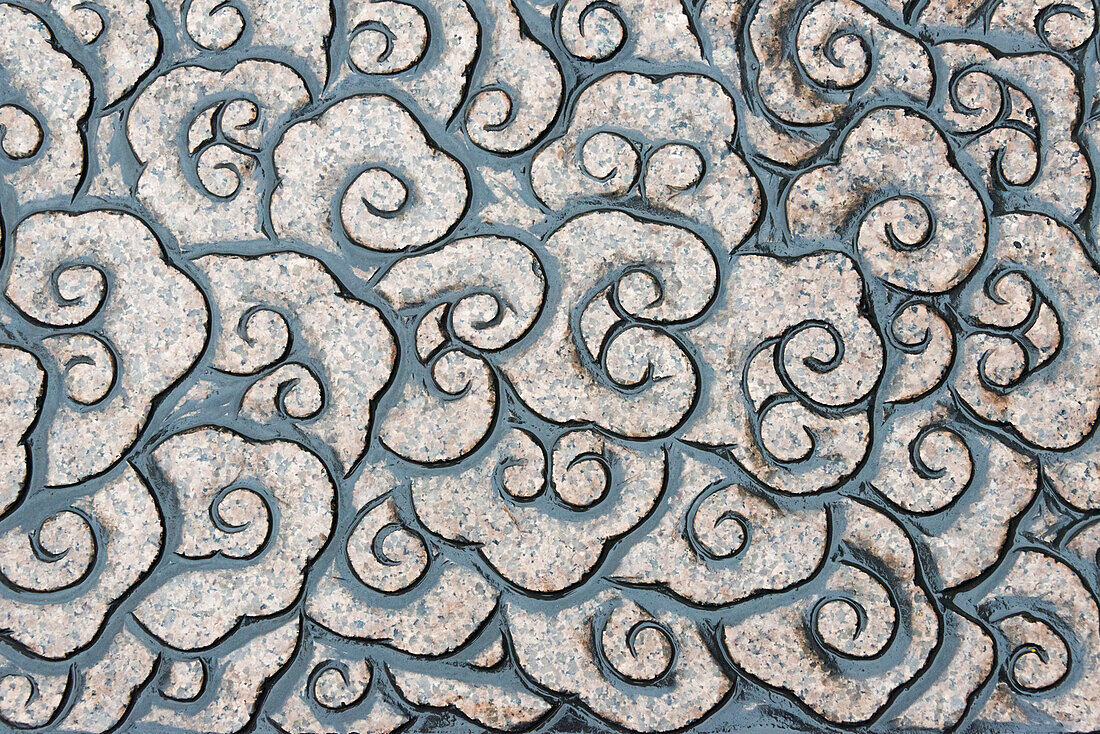 Stone carving of cloud pattern, Shanghai, China